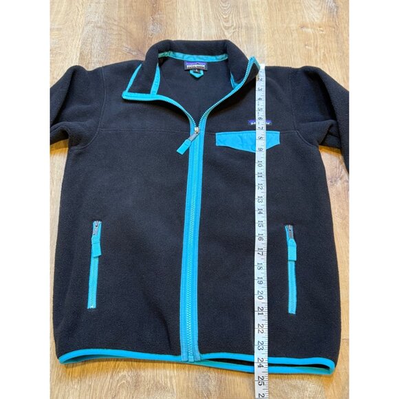 Patagonia Synchilla Womens Full Zip Snap T Fleece Jacket S Black & Blue - Picture 6 of 7
